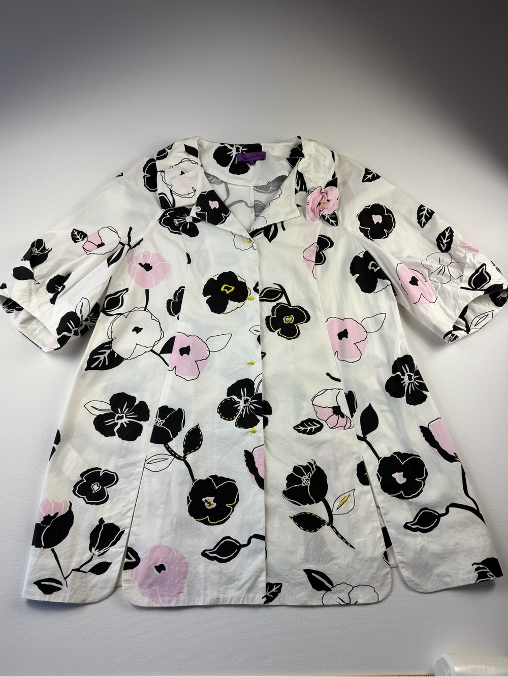 Floral Duster Jacket Embroidered Beaded Appliqué Art Designer Donna Hsu Cotton M